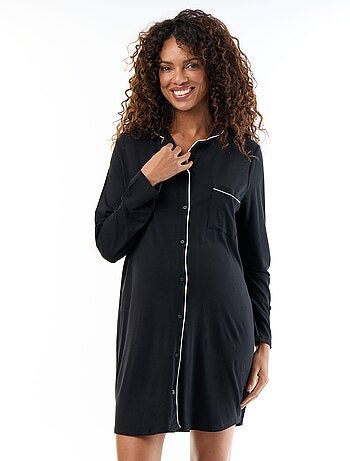 Chemise de nuit unie de maternité