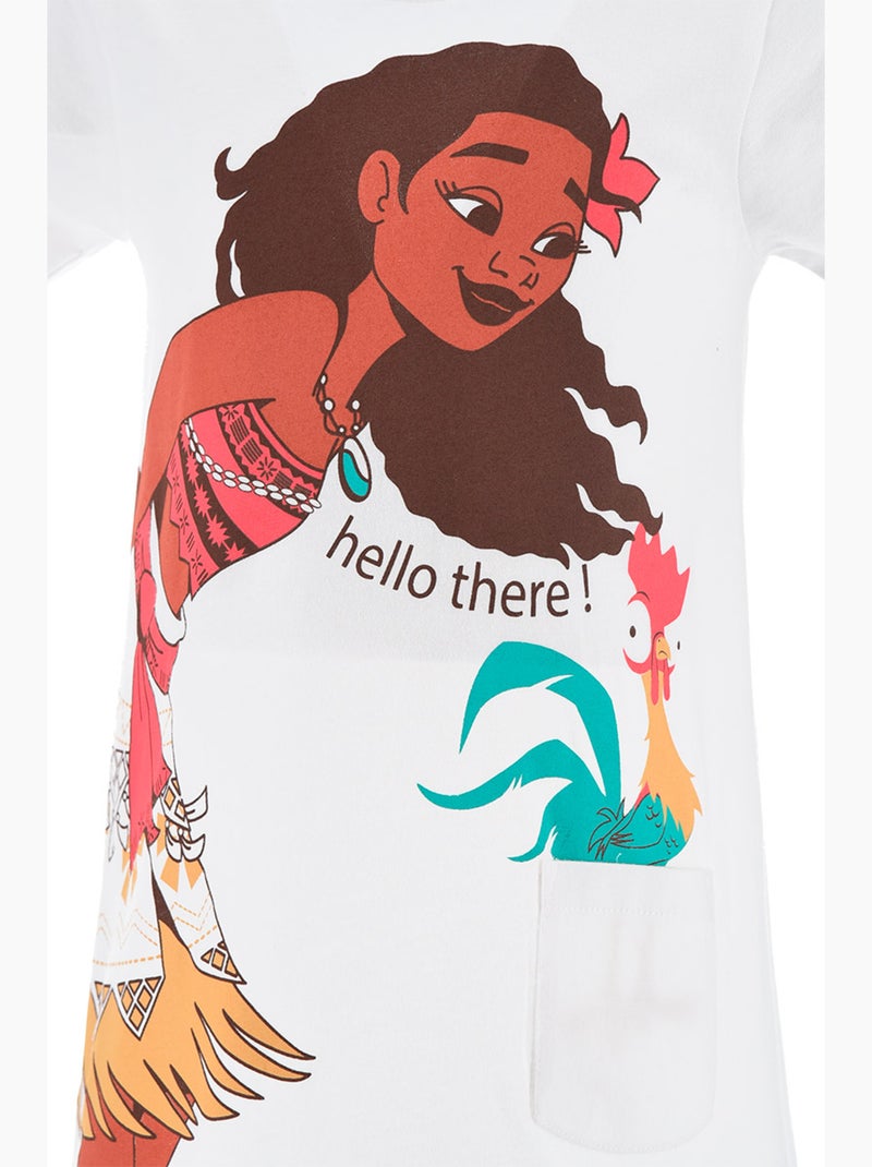 Chemise de Nuit Vaiana   | Licence Officielle Blanc - Kiabi