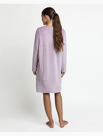 Chemise de nuit velours manches longues luxury guipure