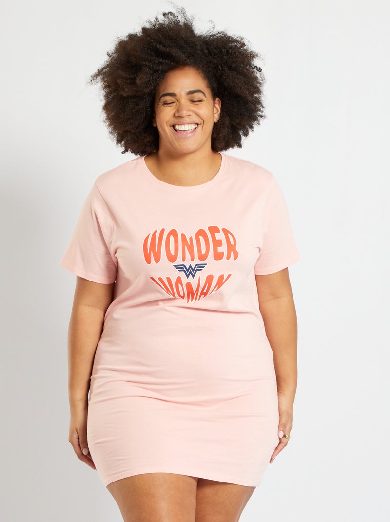Chemise de nuit 'Wonder Woman' rose - Kiabi