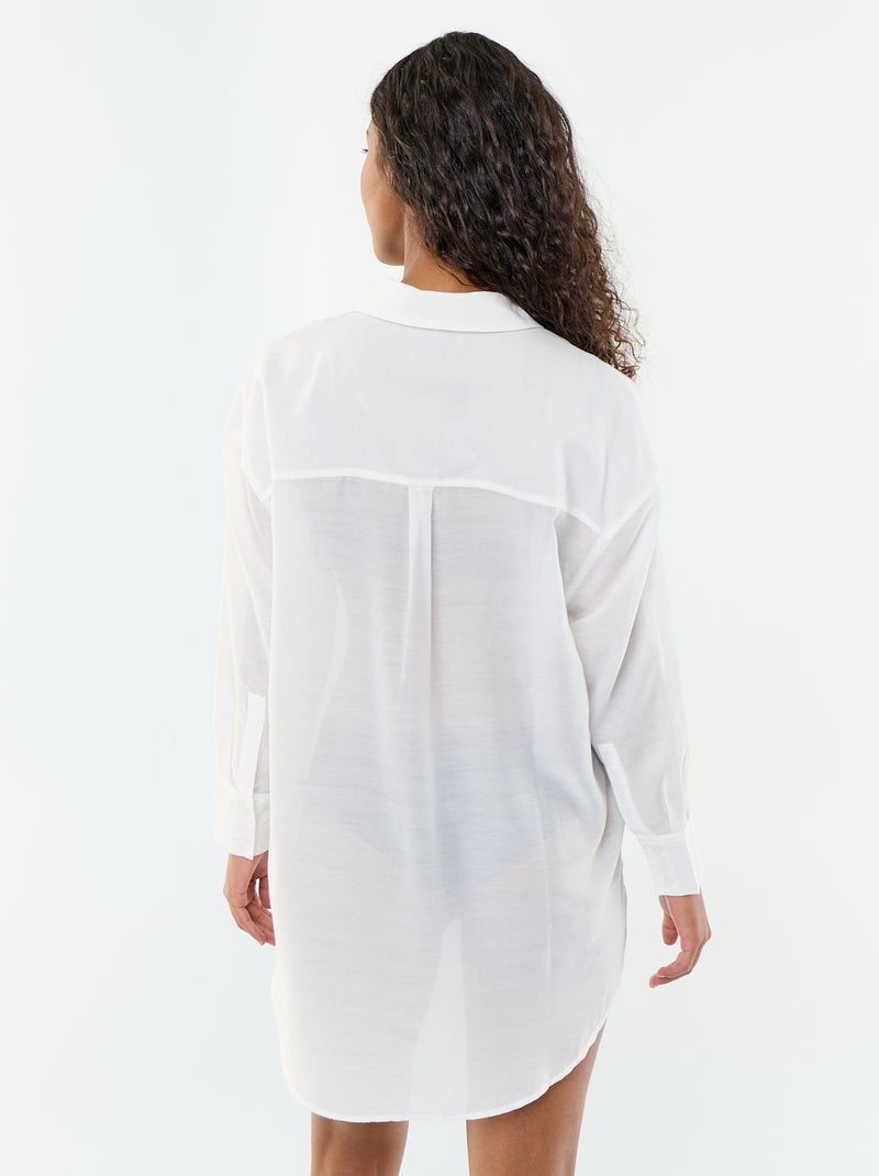 Chemise de plage fluide imprimée Blanc - Kiabi