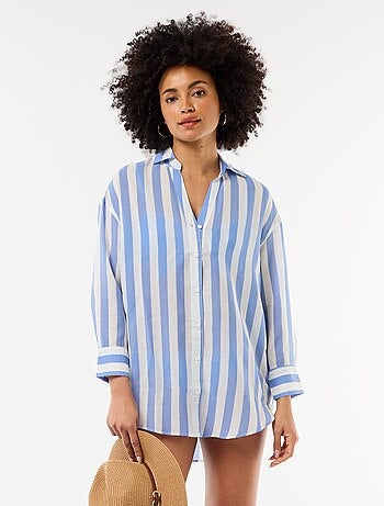 Chemise de plage fluide imprimée