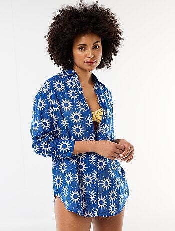 Chemise de plage fluide imprimée