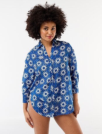 Chemise de plage fluide imprimée