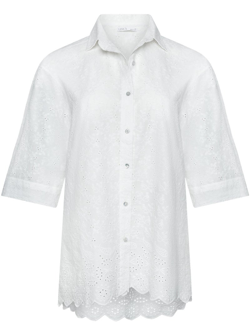 Chemise de plage manches trois quarts PANAMA Ecru - Kiabi