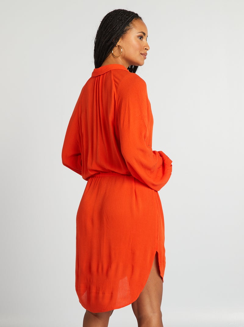 Chemise de plage mi-longue Orange - Kiabi