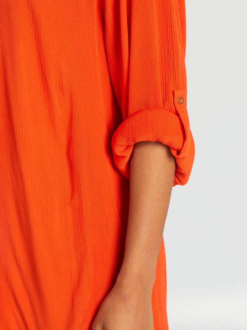 Chemise de plage mi-longue Orange - Kiabi