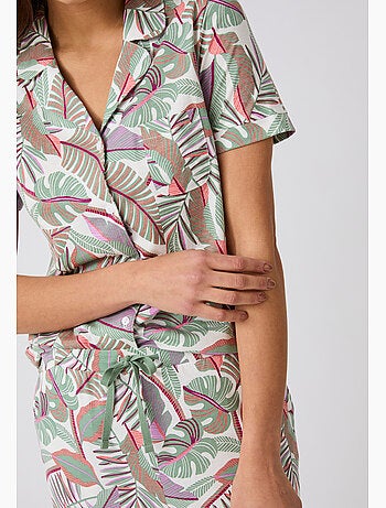 Chemise de pyjama en pur coton peigné - Damart