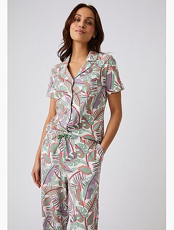 Chemise de pyjama en pur coton peigné - Damart