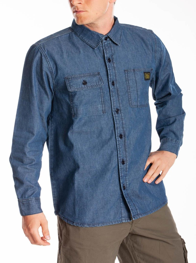 Chemise de travail en jeans MATT 'Rica Lewis' Bleu - Kiabi