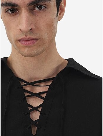 Chemise décontractée à manches longues avec lien à nouer giesto