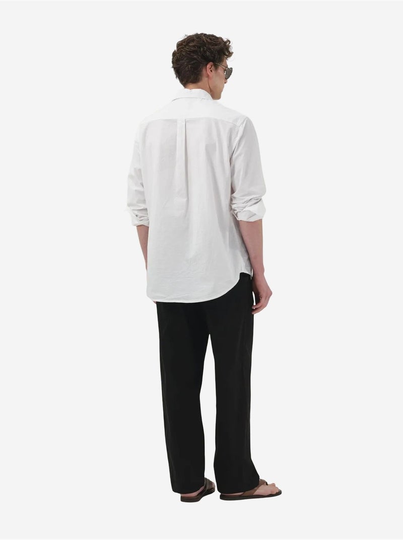 Chemise décontractée à manches longues en coton avec poche giesto Blanc - Kiabi