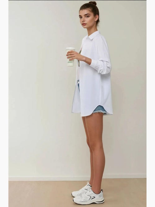 Chemise décontractée à manches longues en lin mélangé hiccup - Kiabi