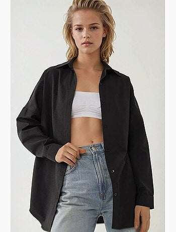 Chemise décontractée à manches longues en lin mélangé hiccup