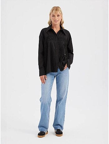 Chemise décontractée à pompons