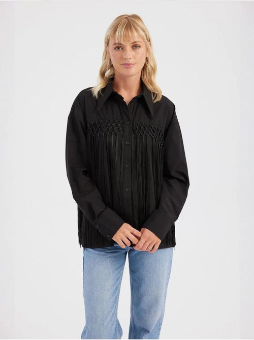 Chemise décontractée à pompons - Kiabi