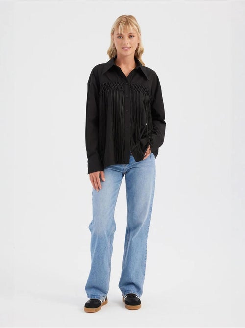 Chemise décontractée à pompons - Kiabi