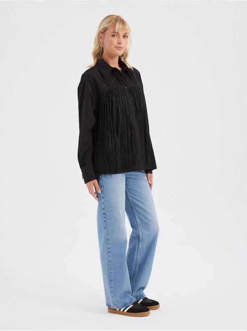Chemise décontractée à pompons - Kiabi