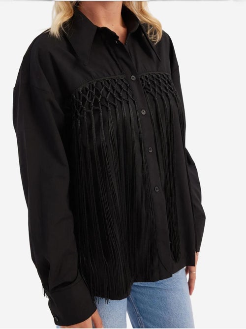 Chemise décontractée à pompons - Kiabi
