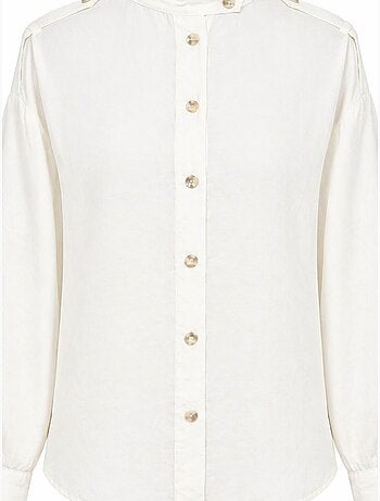 Chemise décontractée boutonnée à col mandarin mixray