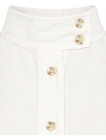 Chemise décontractée boutonnée à col mandarin mixray