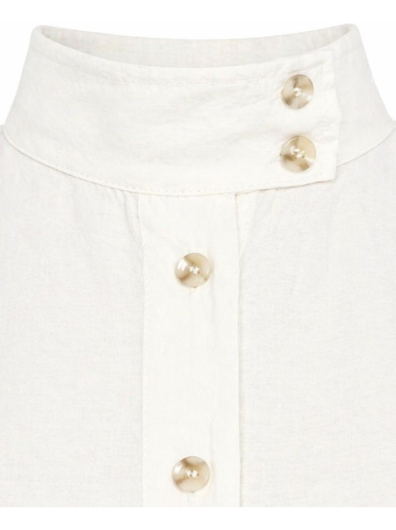 Chemise décontractée boutonnée à col mandarin mixray Ivoire - Kiabi