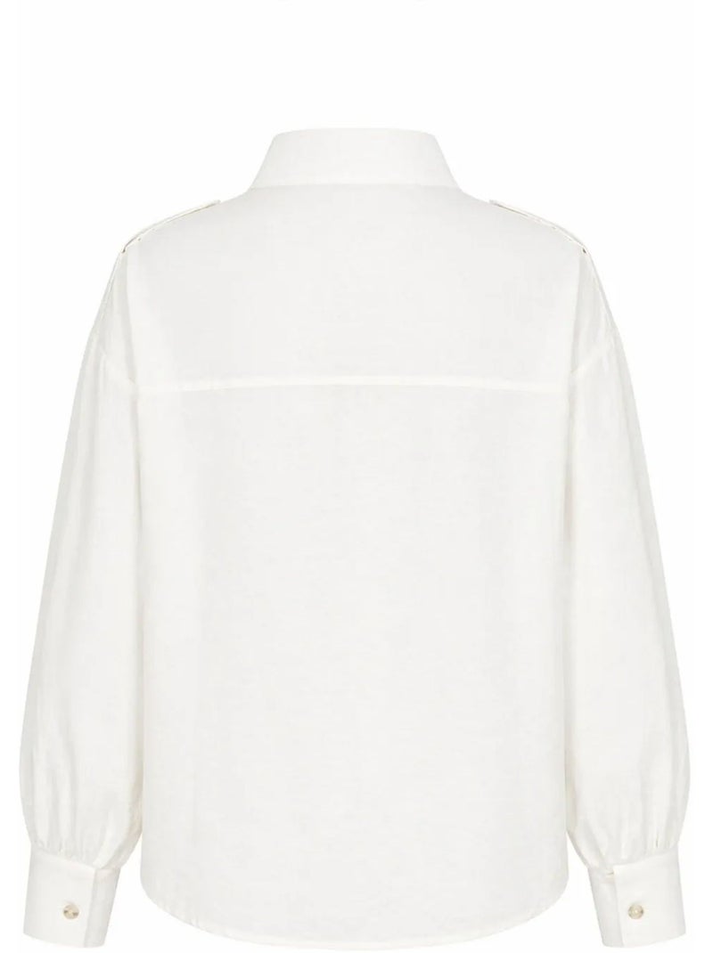 Chemise décontractée boutonnée à col mandarin mixray Ivoire - Kiabi