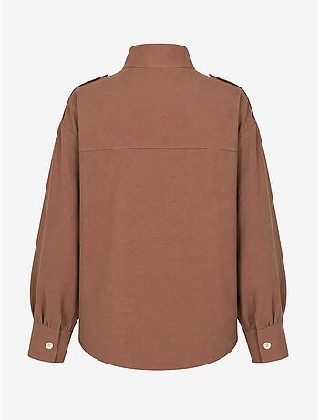 Chemise décontractée boutonnée à col mandarin mixray