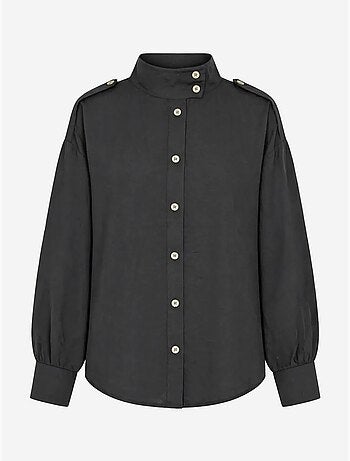 Chemise décontractée boutonnée à col mandarin mixray