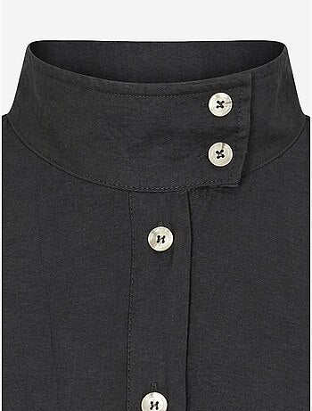 Chemise décontractée boutonnée à col mandarin mixray