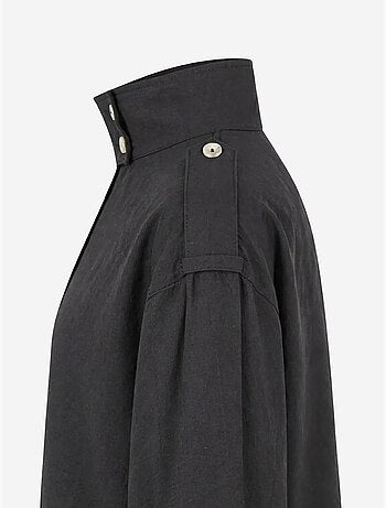 Chemise décontractée boutonnée à col mandarin mixray