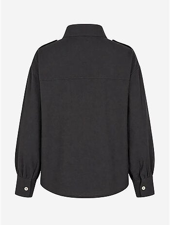 Chemise décontractée boutonnée à col mandarin mixray