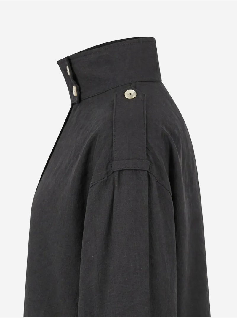 Chemise décontractée boutonnée à col mandarin mixray Noir - Kiabi