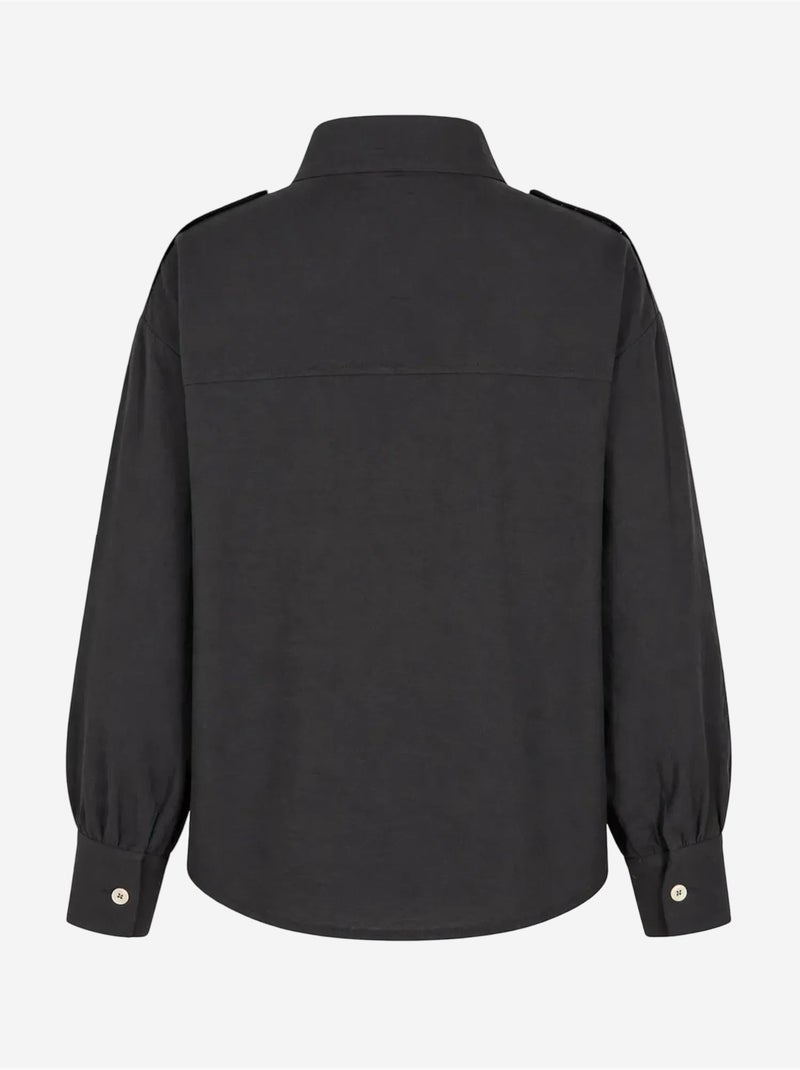 Chemise décontractée boutonnée à col mandarin mixray Noir - Kiabi