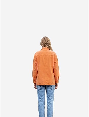 Chemise décontractée boutonnée en lin mélangé avec poche my fashion