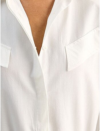 Chemise décontractée en popeline boutonnée à manches longues avec poche lucci
