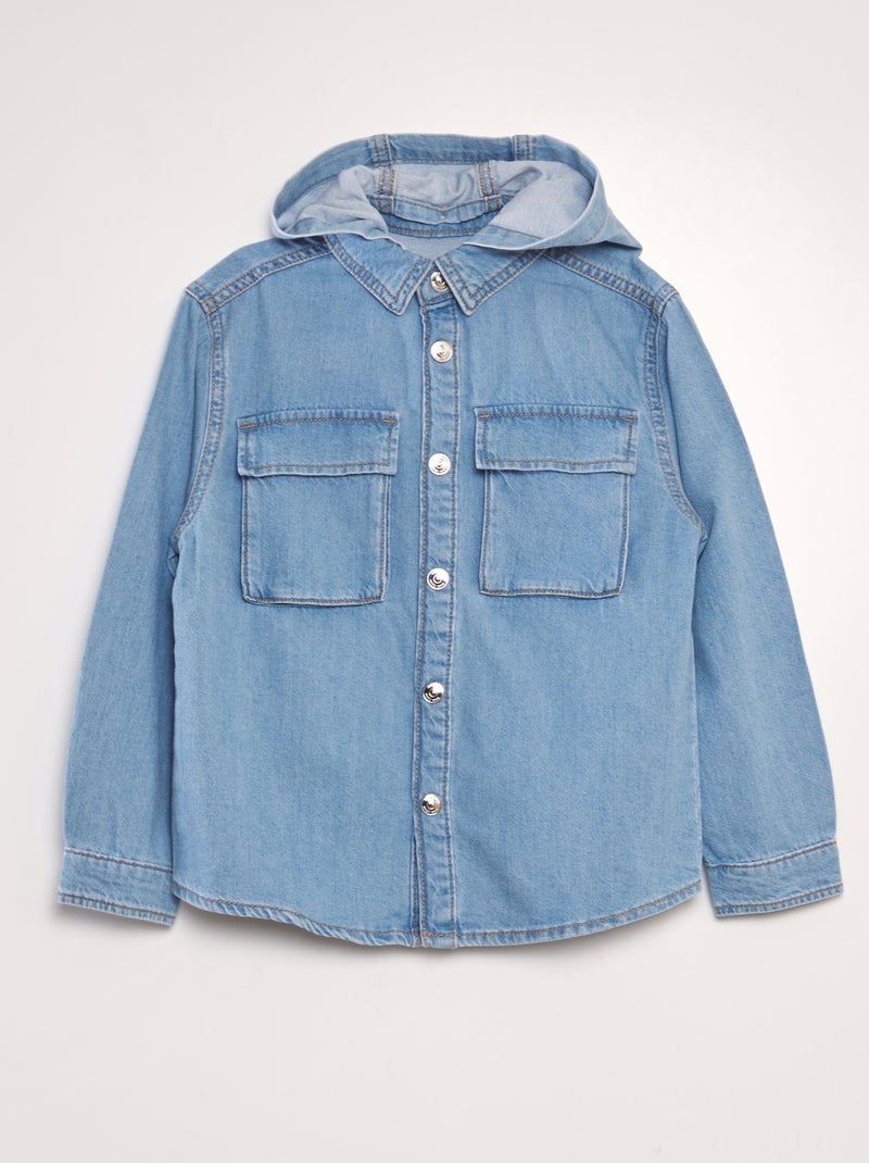 Chemise denim à capuche Bleu - Kiabi