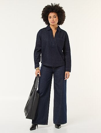 Chemise denim manches longues