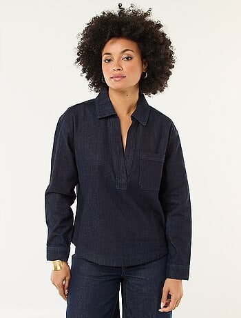 Chemise denim manches longues