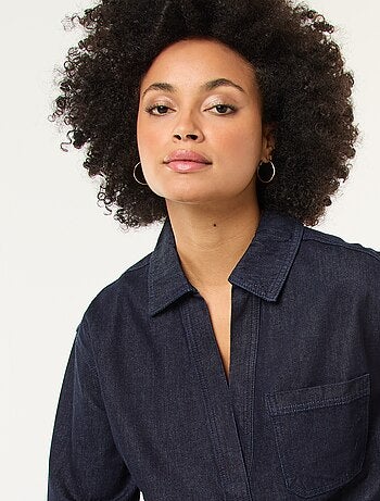 Chemise denim manches longues