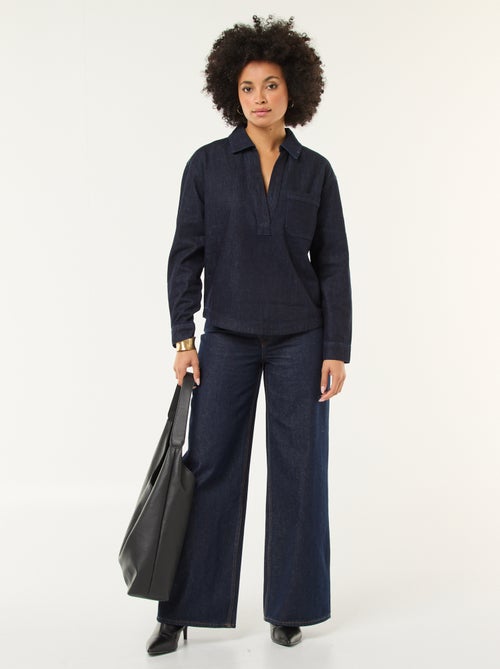 Chemise denim manches longues - Kiabi