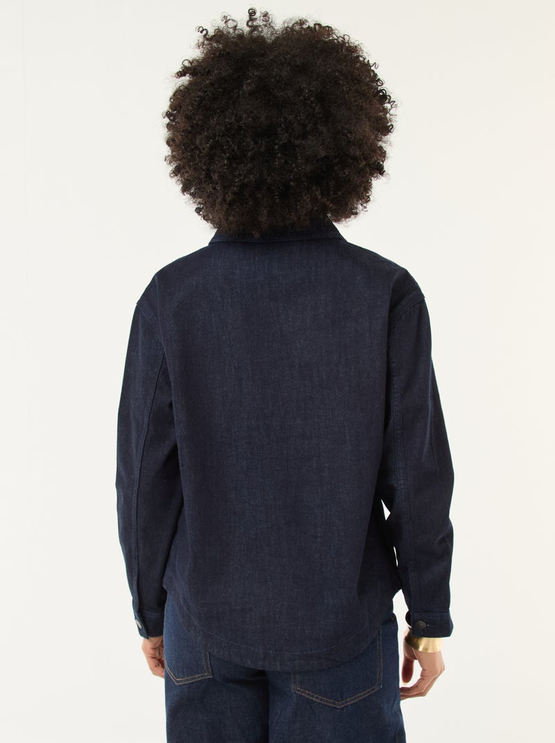 Chemise denim manches longues Bleu - Kiabi