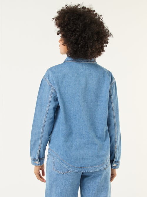 Chemise denim manches longues - Kiabi