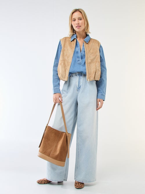 Chemise denim manches longues - Kiabi