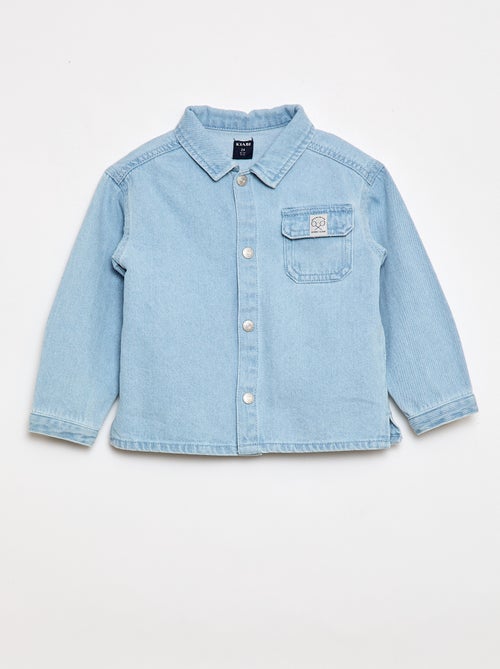 Chemise denim regular fit en coton - Kiabi