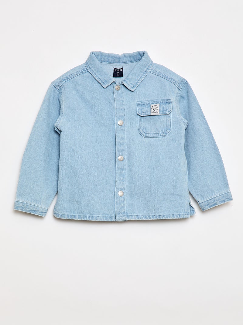 Chemise denim regular fit en coton Bleu - Kiabi