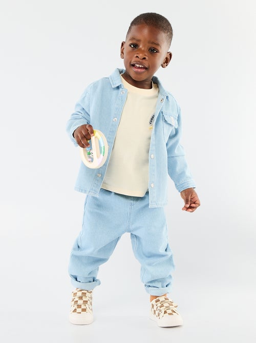 Chemise denim regular fit en coton - Kiabi