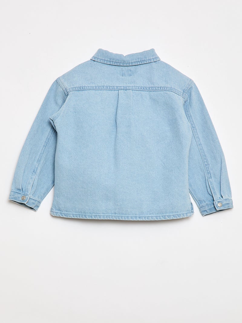 Chemise denim regular fit en coton Bleu - Kiabi