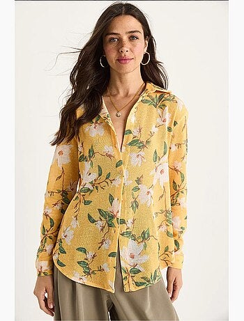 Chemise d'été en tricot à imprimé numérique bianco lucci