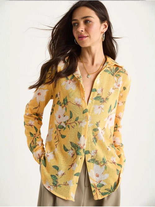 Chemise d'été en tricot à imprimé numérique bianco lucci - Kiabi Chemise d'été en tricot à imprimé numérique bianco lucci - Kiabi